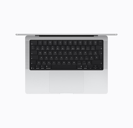 MacBook, argent, dessus, ouvert