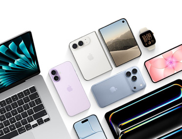 Various Apple devices, including MacBook Air, iPhone Air, iPhone 17e, iPhone 17 Pro, Apple Watch Series 11.