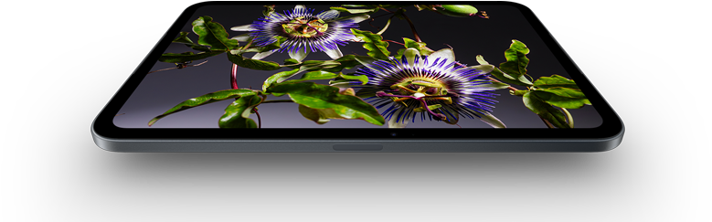 جهاز iPad mini، شاشة OLED مقاس 8.5 إنش، ألوان ساطعة وأسود غني، يعرض شخصاً يرتدي قبعة وسترة