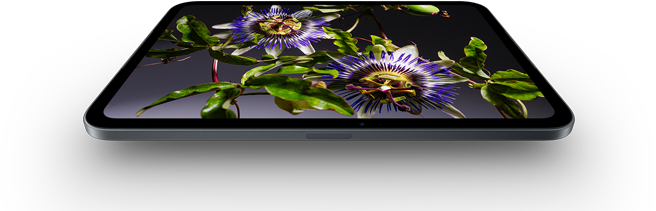 جهاز iPad mini، شاشة OLED مقاس 8.5 إنش، ألوان ساطعة وأسود غني، يعرض شخصاً يرتدي قبعة وسترة