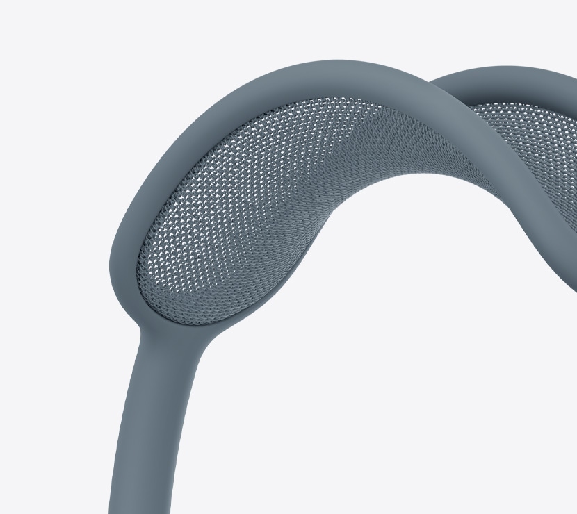 Căști AirPods Max 2, culoare Albastru, detaliu al părții superioare cu plasă