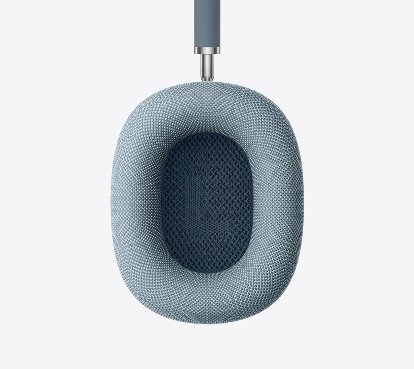 Căști AirPods Max 2, culoare Albastru, detaliu cu interiorul pernițelor auriculare