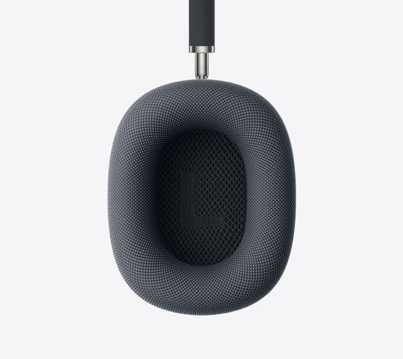 Căști AirPods Max 2, culoare Miezul nopții, detaliu cu interiorul pernițelor auriculare