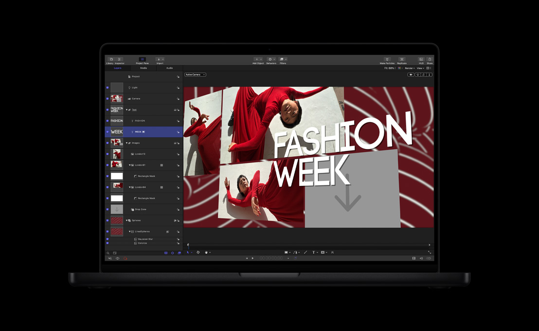 16 Zoll MacBook Pro, Poster für eine Fashion Week mit einer Reihe von verfügbaren Grafikvorlagen