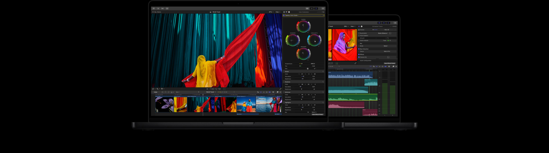 Final Cut Pro Arbeitsbereich auf dem MacBook Pro