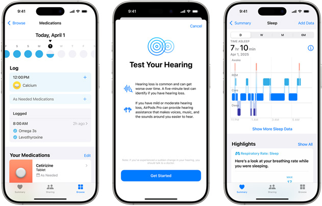 Un iPhone con las prestaciones de salud auditiva.
