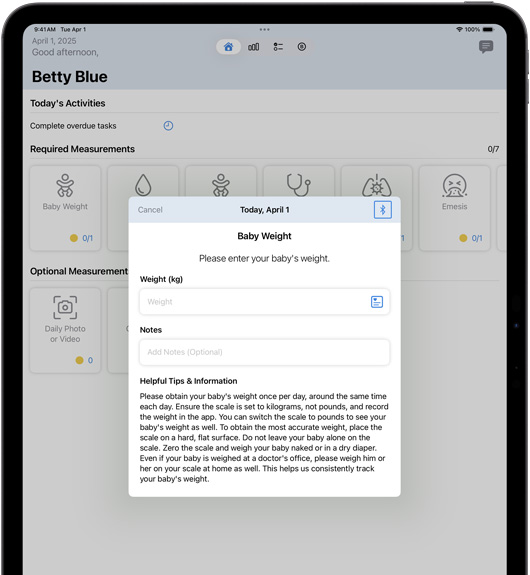 Software para el iPad con la app Locus Health.