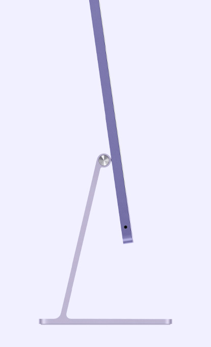 iMac, purple color, side exterior