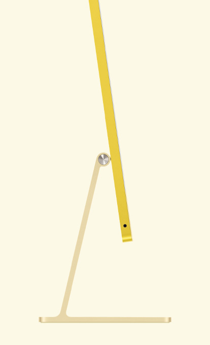 iMac, yellow color, side exterior