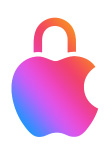 錠の形をしたAppleのロゴ。施錠された状態であることがプライバシーの保護を強調している