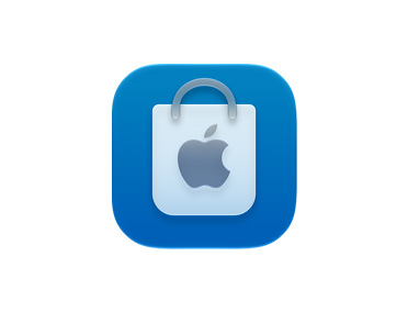 App Apple Store, ícono de bolsa de compras, azul