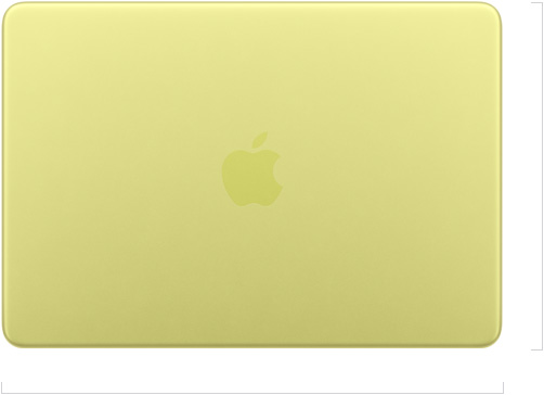 Vnější pohled na zavřený 13palcový MacBook Neo, uprostřed logo Apple