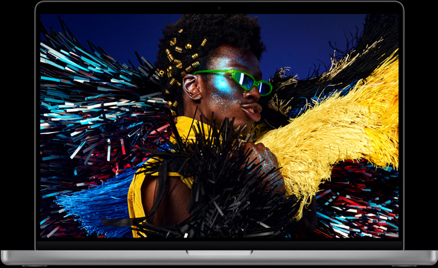 Imagen de un MacBook Pro de 16 pulgadas que muestra la pantalla Liquid Retina XDR