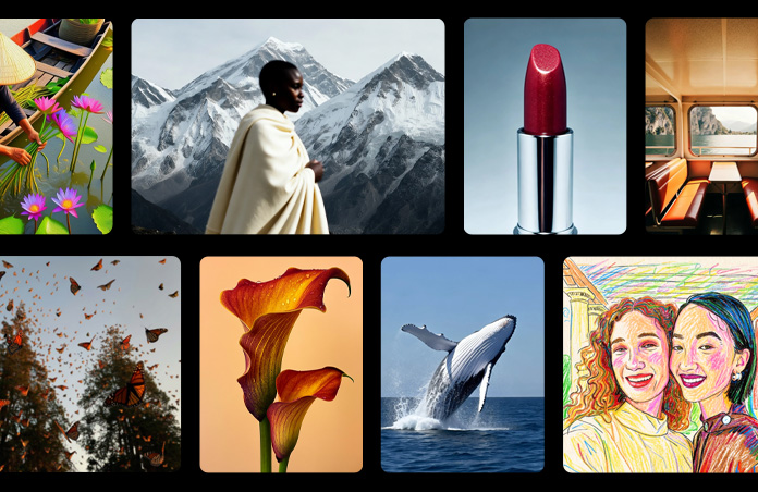 Galerie d’images dans une variété de styles créées avec Image Playground.