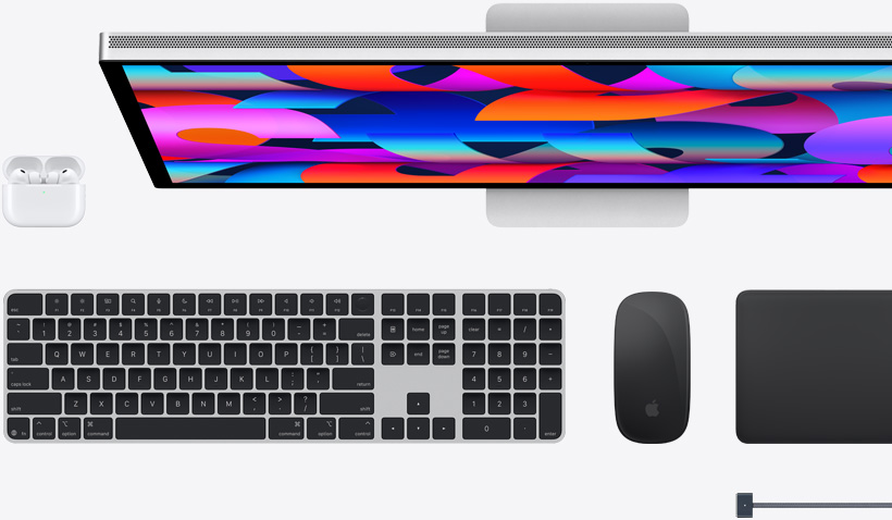 Mac Zubehör: AirPods, Studio Display, Magic Keyboard, Magic Mouse, Magic Trackpad, MagSafe Ladekabel